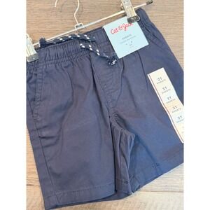 Cat & Jack Toddler Boys Navy Blue Flexible Drawstring Chino Shorts Size 2T NWT